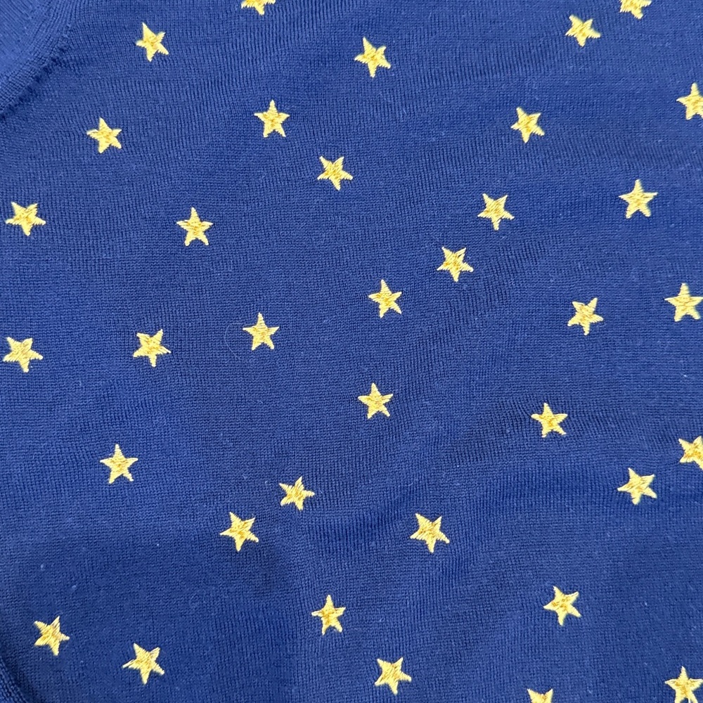 J. Crew Navy Sweater with Embroidered Gold Stars - Picture 3 of 8